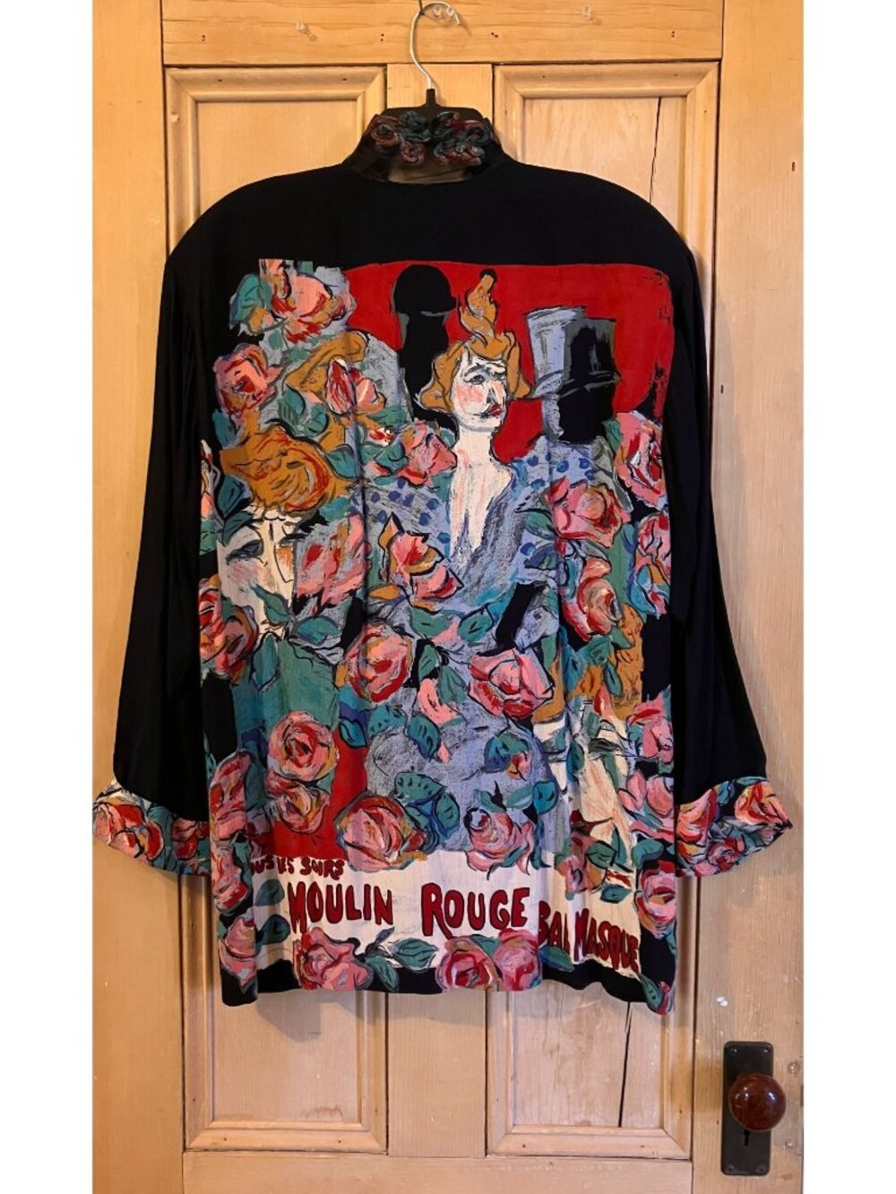 Carole Little Womens Vintage 80s Moulin Rouge Art Jacket Size 14 Black FA EXC - Picture 2 of 12